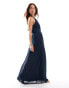 Vila Bridesmaid halterneck maxi dress in navy Синий, 44 - фото #1