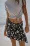 Фото #2 товара Мини-юбка с узлом из ткани с принтом ZARA