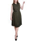 ფოტო #1 პროდუქტის Petite Sleeveless Belted A-Line Dress