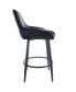 Faux Leather Bar Chair in Black with Matte Metal Legs
