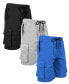Фото #1 товара Men's Moisture Wicking Performance Quick Dry Cargo Shorts-3 Pack