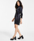 Women's V-Neck Long-Sleeve Tie-Waist Dress, Created for Macy's