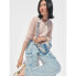 Фото #5 товара Scoop Low Slung Wide Leg Cargo Jeans Women's 14 Blue Cotton Pullon Pockets Solid