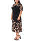 ფოტო #3 პროდუქტის Plus Size V-Neck Tie-Waist Short-Sleeve Dress