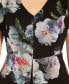 ფოტო #3 პროდუქტის Plus Size Floral Chiffon Overlay Jumpsuit