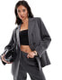 Фото #1 товара YAS tailored double breasted blazer co-ord in grey - GREY