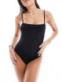 Фото #1 товара & Other Stories square neck swimsuit withh low back in black