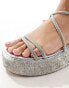 Simmi London Sea chunky flat sandal in embellished silver