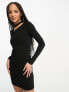 Фото #5 товара Urban Revivo cut out long sleeve mini dress in black
