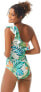 Фото #2 товара Vince Camuto 282341 Lush Tropic Ruffle One Shoulder One-Piece Multi, Size 6