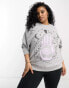 Фото #1 товара HNR LDN Plus hamsa graphic sweatshirt in ash grey