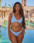 Фото #4 товара Moda Minx X Sophie Piper scrunch knot front bikini top in powder blue