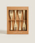 Decorative engraved brunch fork set