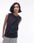 Фото #2 товара Topshop cupro twist tank top in slate