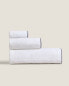 Cotton towel with overlock