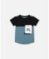 ფოტო #1 პროდუქტის Boy Color block T-Shirt Black - Child