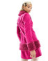 Labelrail x Dyspnea faux fur trim fitted blazer jacket co-ord in magenta