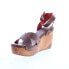 Bed Stu Grettell F376013 Womens Brown Leather Slip On Wedges Sandals Shoes 10, 10 - фото #4