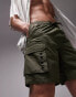 Topman skinny cargo swim shorts in khaki