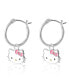 Sanrio Silver Plated Pink Crystal Charm Hoop Earrings