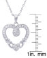 ფოტო #2 პროდუქტის Cubic Zirconia Claddagh Heart Pendant 18" Necklace in Silver Plate