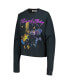 Women's Black Prince Purple Rain Cropped Long Sleeve T-Shirt