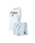 Women's White Los Angeles Dodgers Reel Pinstripe Tank Top and Shorts Sleep Set