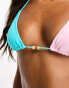 Фото #2 товара Candypants beaded colour block triangle bikini top in blue and lilac