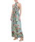 Фото #3 товара Women's Floral-Print Halter Maxi Dress