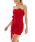 Фото #5 товара Juniors' Mesh Strapless Sweetheart Bodycon with Rosette