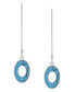ფოტო #2 პროდუქტის Semi-Precious Turquoise Oval Dangle Earrings