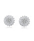 Фото #2 товара Sterling Silver with White Gold Plated Round and Baguette Cubic Zirconia Stud Earrings