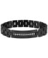 ფოტო #1 პროდუქტის Men's Diamond Double Row Link Bracelet (1/2 ct. t.w.) in Black Ion-Plated Stainless Steel