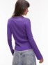 Фото #3 товара Topshop knitted fine gauge collar cardigan in purple