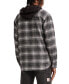 Men's Relaxed Fit Hooded Long Sleeve Button-Front Overshirt