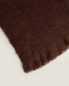 Carded wool throw