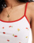 ASOS DESIGN fruit print cami top in white