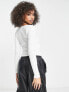 ASOS DESIGN square neck long sleeve top in white