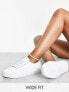 ASOS DESIGN Wide Fit Dizzy lace up trainers in white