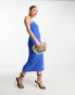 Фото #6 товара Forever New Petite bandeau maxi dress with cut out in blue
