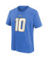 ფოტო #3 პროდუქტის Big Boys Justin Herbert Powder Blue Los Angeles Chargers Player Name and Number T-shirt