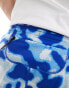 adidas Running camo print shorts in blue