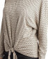 Juniors' Honeycomb Tie-Hem Dolman-Sleeve Cowlneck Sweater