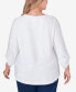 Plus Size Scoop Neck Textured Knit Top with Side Detail