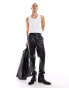 Фото #2 товара Twisted Tailor faux leather suit trousers in black co-ord