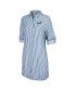 Фото #2 товара Women's Blue/White Philadelphia Eagles Chambray Stripe Cover-Up Shirt Dress