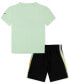 Фото #2 товара Комплект Для Мальчиков Nike Рубашка с Графическим Дизайном и Шорты из Сетки, Набор из 2 предметов
