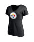 Women's Najee Harris Black Pittsburgh Steelers Player Icon Name and Number V-Neck T-shirt Черный, M - фото #3