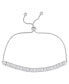 ფოტო #1 პროდუქტის Women's Fine Silver Plated Square Cubic Zirconia Bracelet
