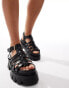 Фото #1 товара Truffle Collection chunky cage sandals in black